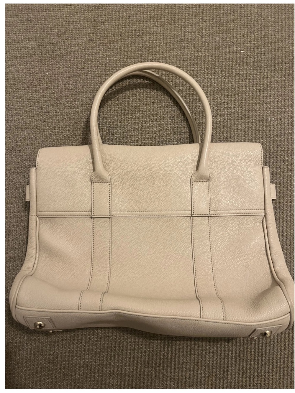 Mulberry Bayswater Small Classic Grain H656 Buttercream Leather Tote in Cream - Picture 2 of 8